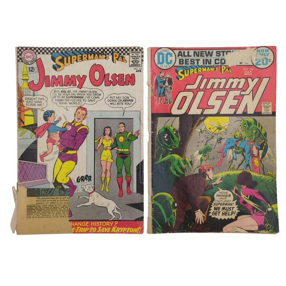 Superman's Pal Jimmy Olsen Lot 2 Issues #101 #151 DC Comics Silver Bronze Low